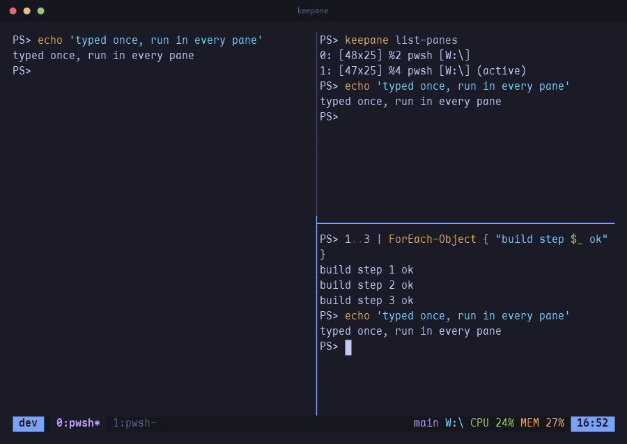 The same layout after attaching again