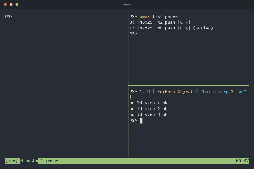 The same layout after attaching again