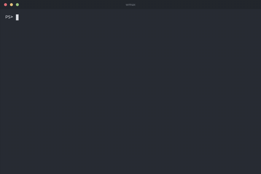 A wmux session: splitting panes, zooming, the pane menu, the window picker, detaching and attaching again